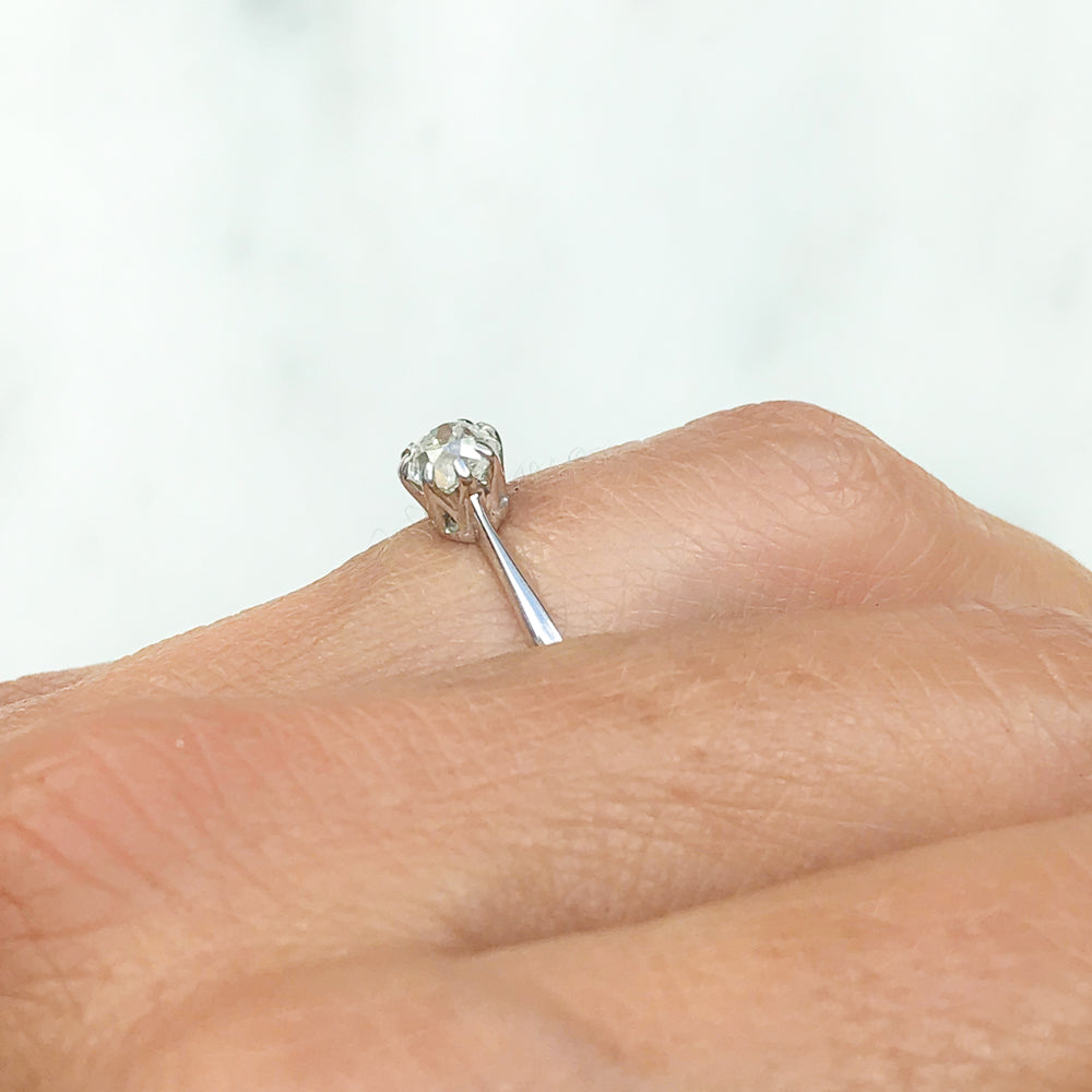 Isabella antique old mine cut diamond engagement ring