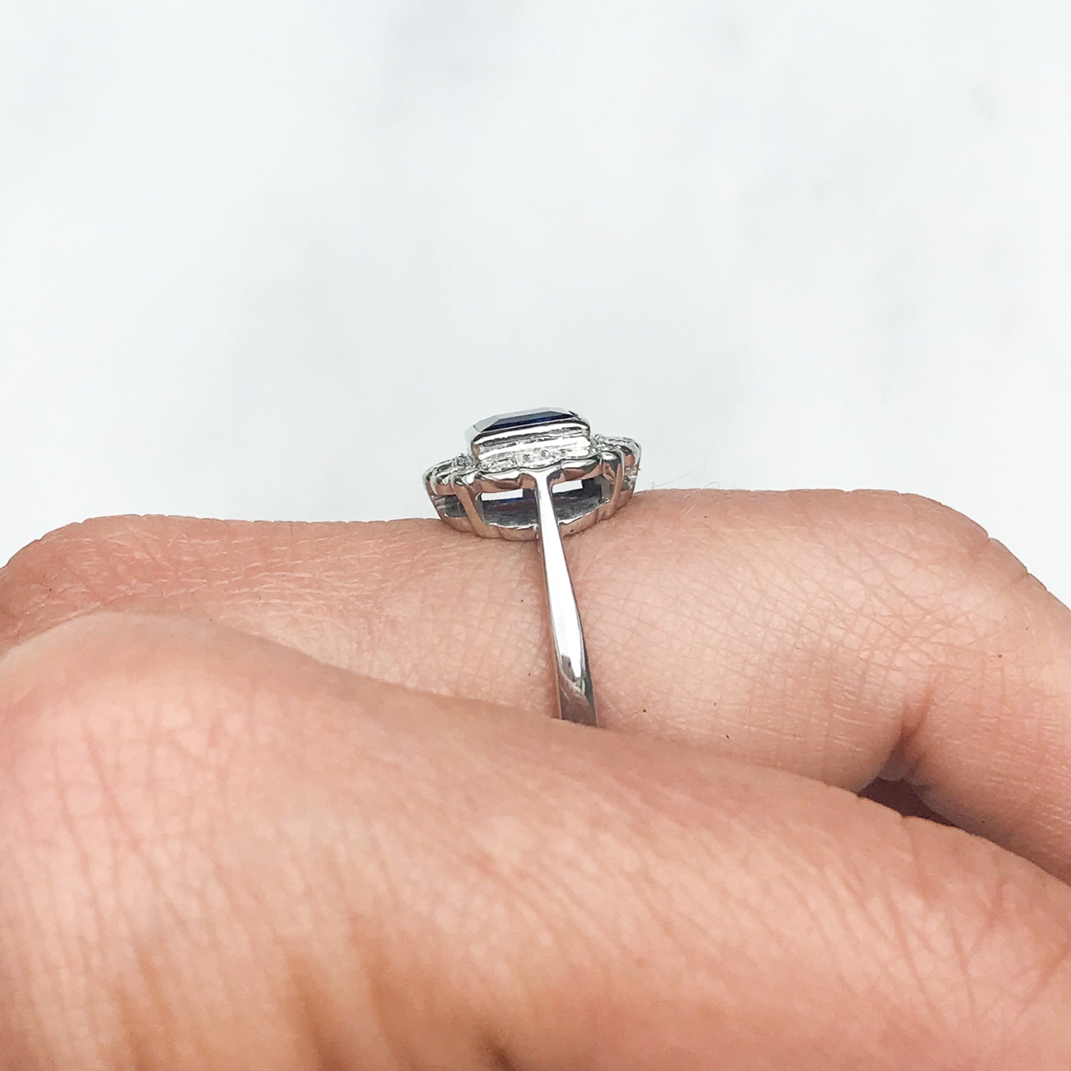 Ophelia vintage sapphire & diamond cluster ring