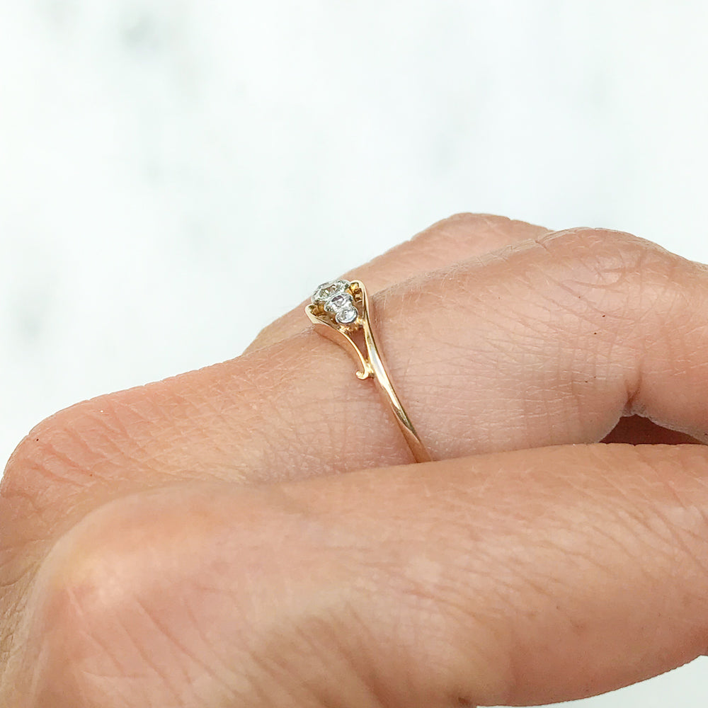 Vivienne antique Edwardian five stone diamond engagement ring