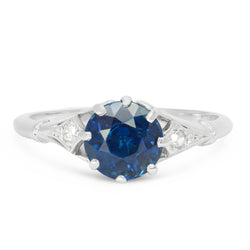 Arabela Antique Sapphire and Diamond Engagement Ring