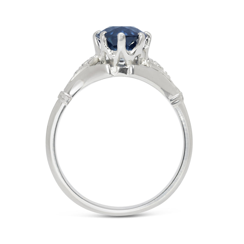 Arabela Antique Sapphire and Diamond Engagement Ring