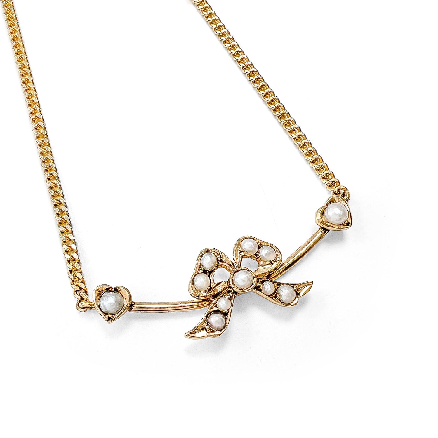 Reclaimed Vintage Victorian Bow Brooch Neckace