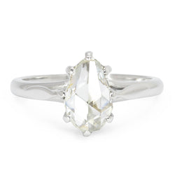 Lydia Antique Pear Shape Rose Cut Diamond Engagement Ring