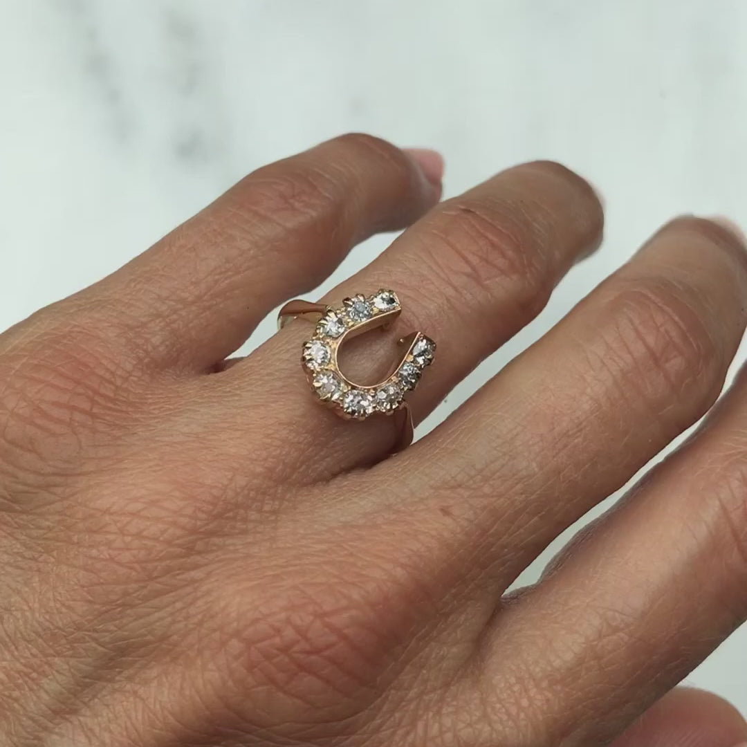 Felicity antique Victorian gold & diamond horseshoe ring