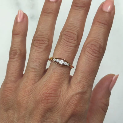 Vivienne antique Edwardian five stone diamond engagement ring