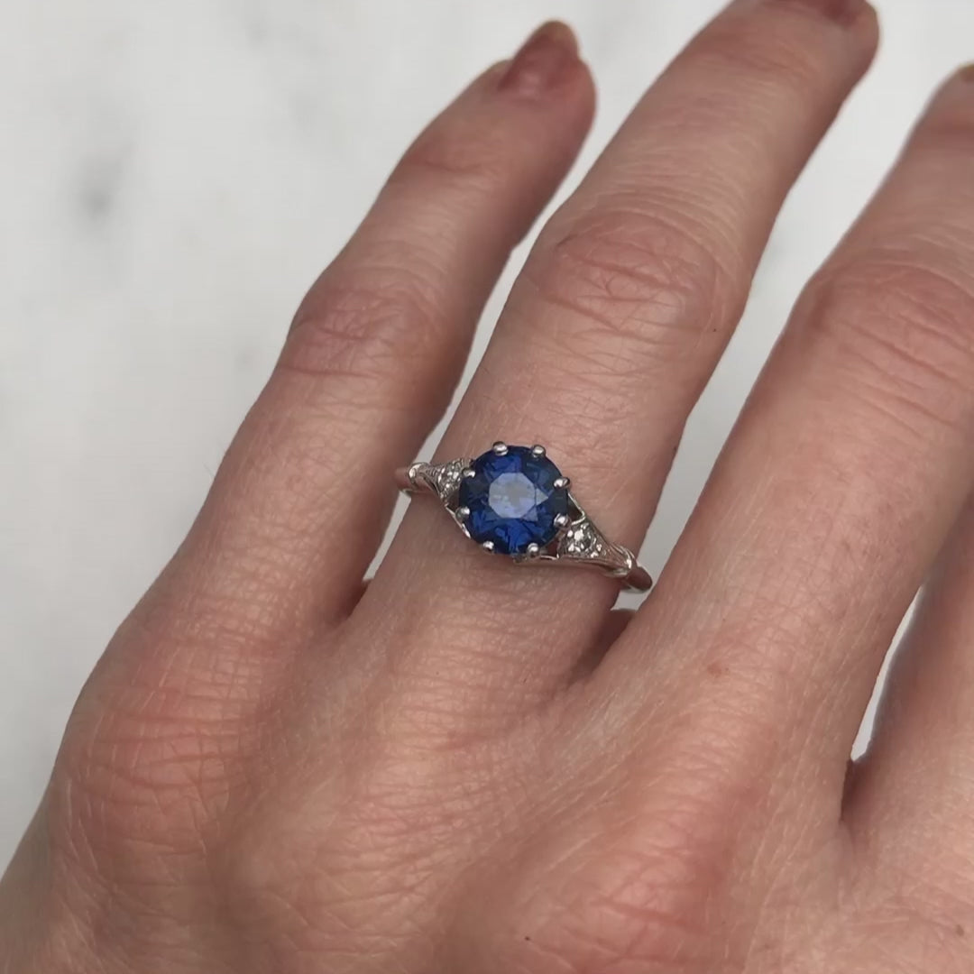Arabela Antique Sapphire & Diamond Ring