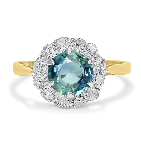 Josephine vintage style sapphire and diamond engagement ring
