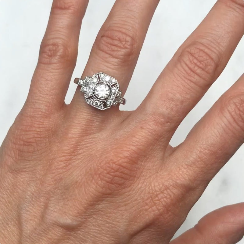 Octagon vintage hotsell engagement ring