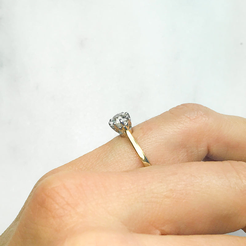 Adrienne old mine cut diamond engagement ring