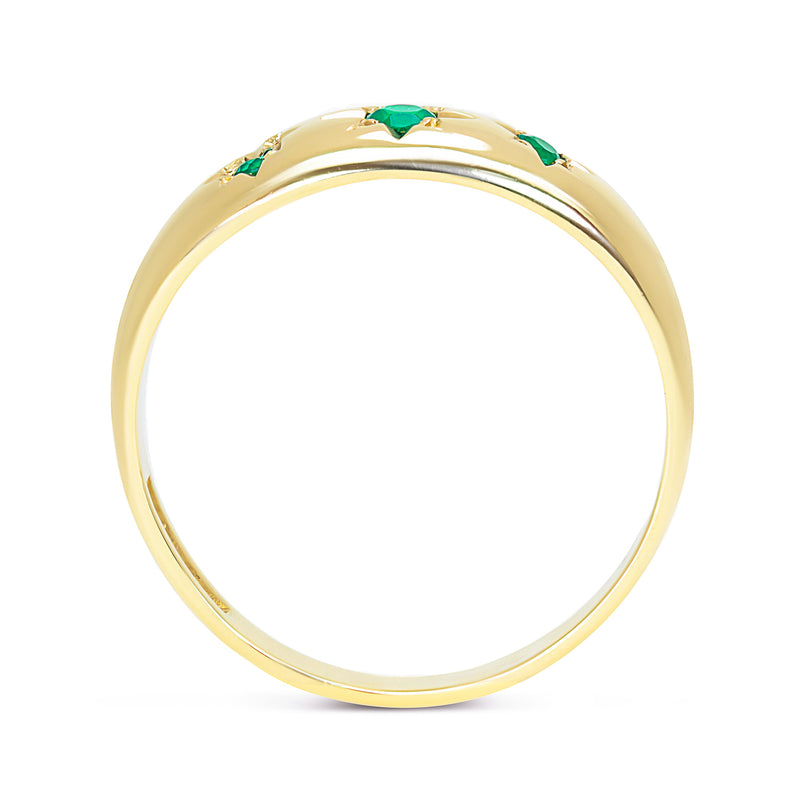 Alex vintage yellow gold and emerald gypsy ring