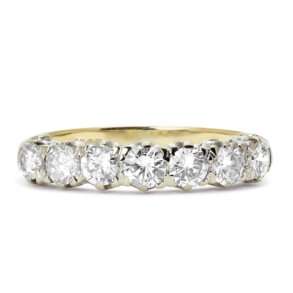 Amelia modern vintage seven stone diamond ring