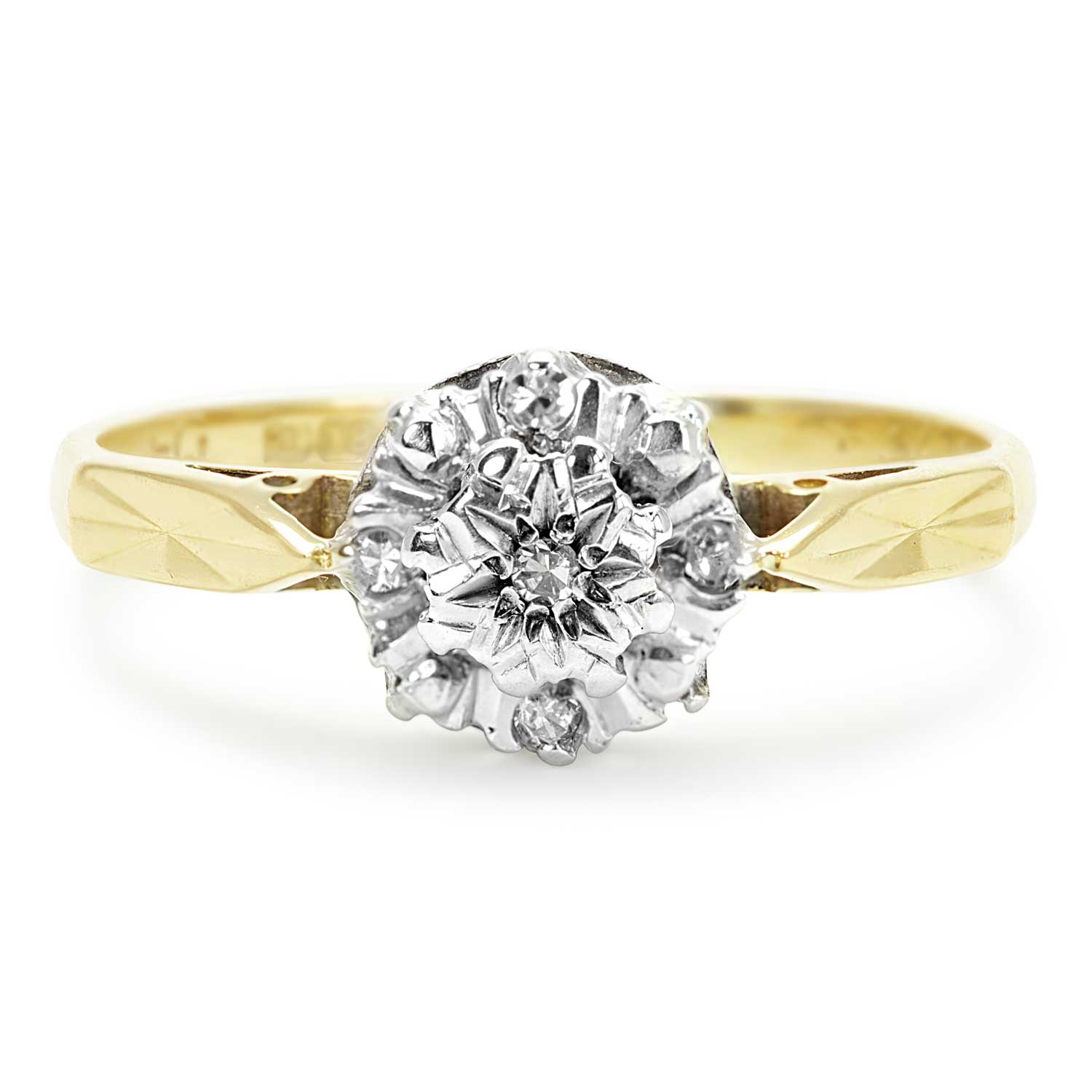 Angela vintage 1970s diamond cluster engagement ring