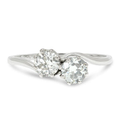 Bernadette vintage 1.10 carat diamond toi et moi engagement ring