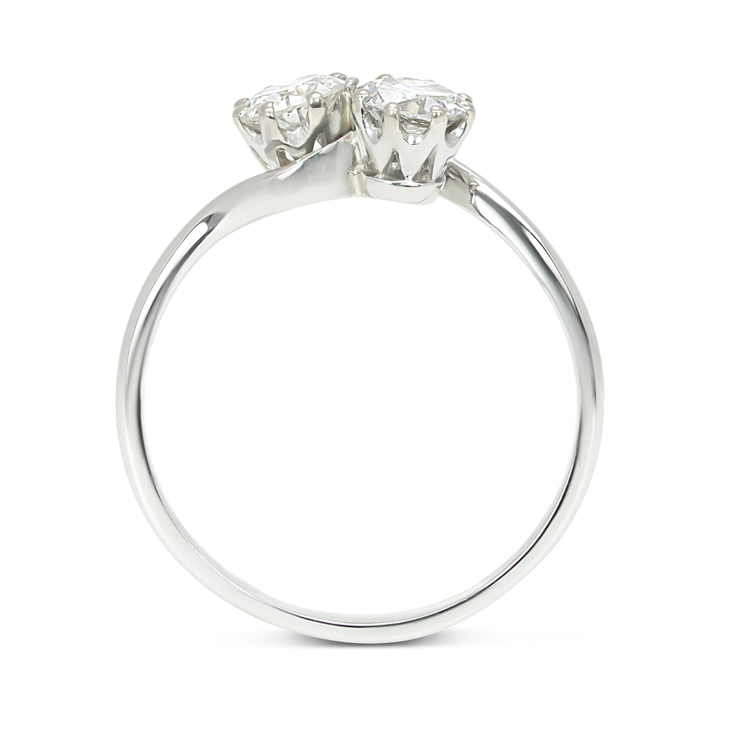 Bernadette vintage diamond toi et moi engagement ring