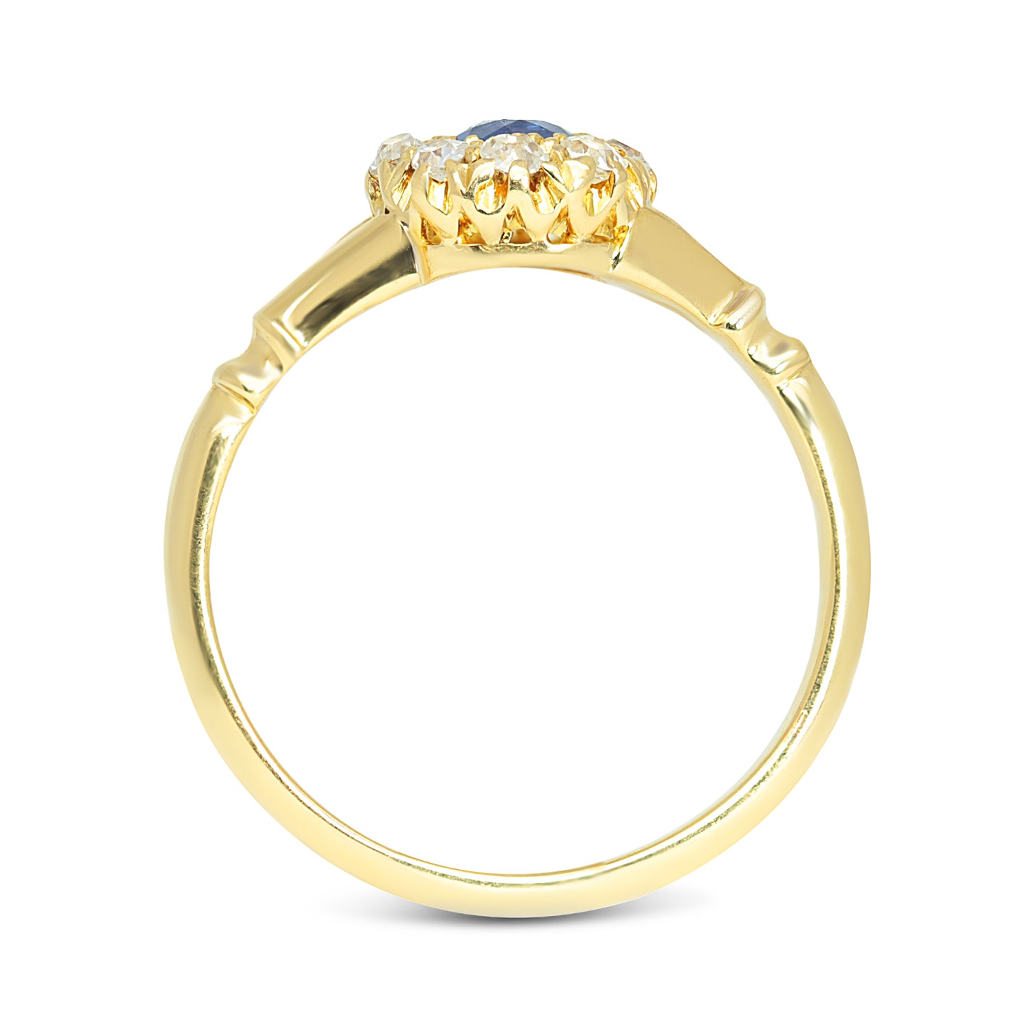 Blossom Antique Victorian Sapphire and Diamond Cluster Ring