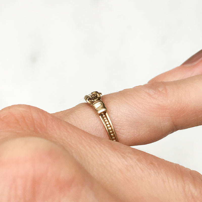 Blythe antique yellow gold fede gimmel ring