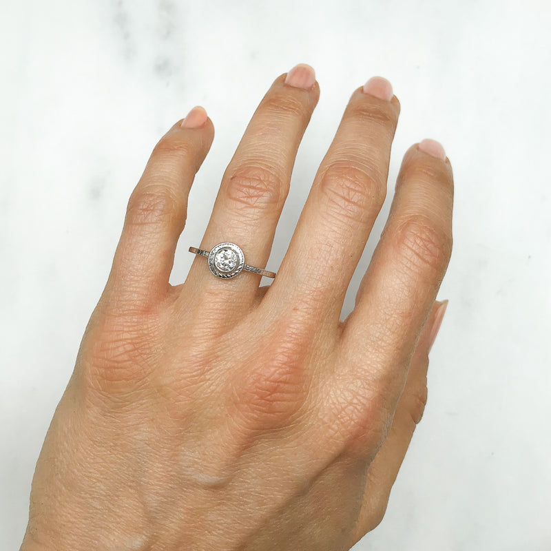Clementine antique Edwardian diamond solitaire engagement ring