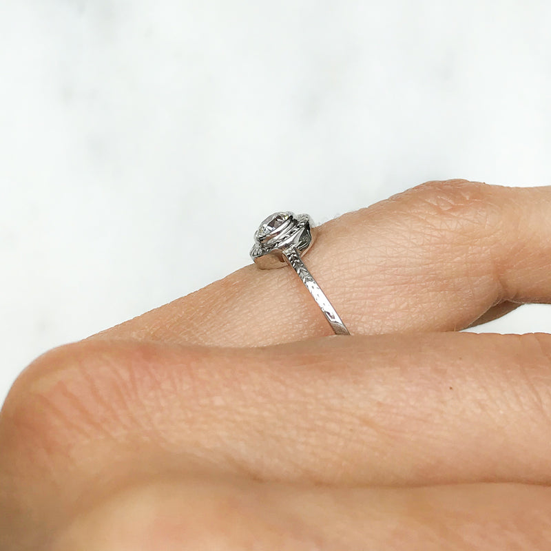 Clementine antique Edwardian diamond solitaire engagement ring
