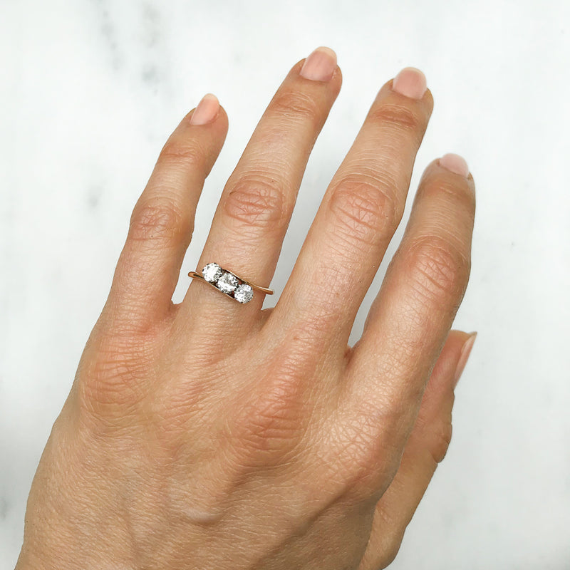 Elsie antique Edwardian diamond trilogy engagement ring