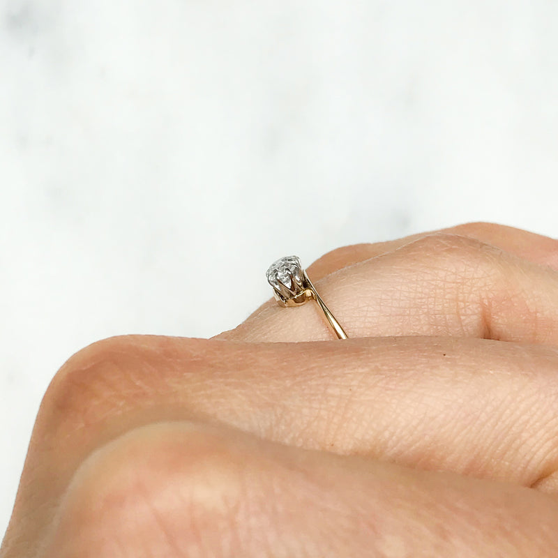 Elsie antique Edwardian diamond trilogy engagement ring