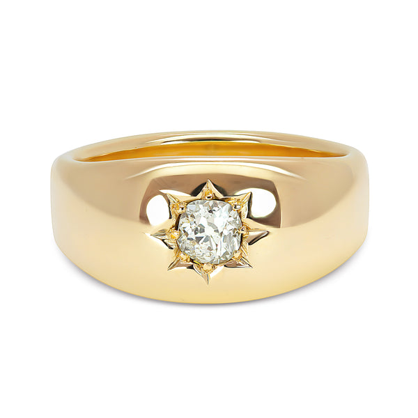 Ezra antique yellow gold and diamond gypsy ring