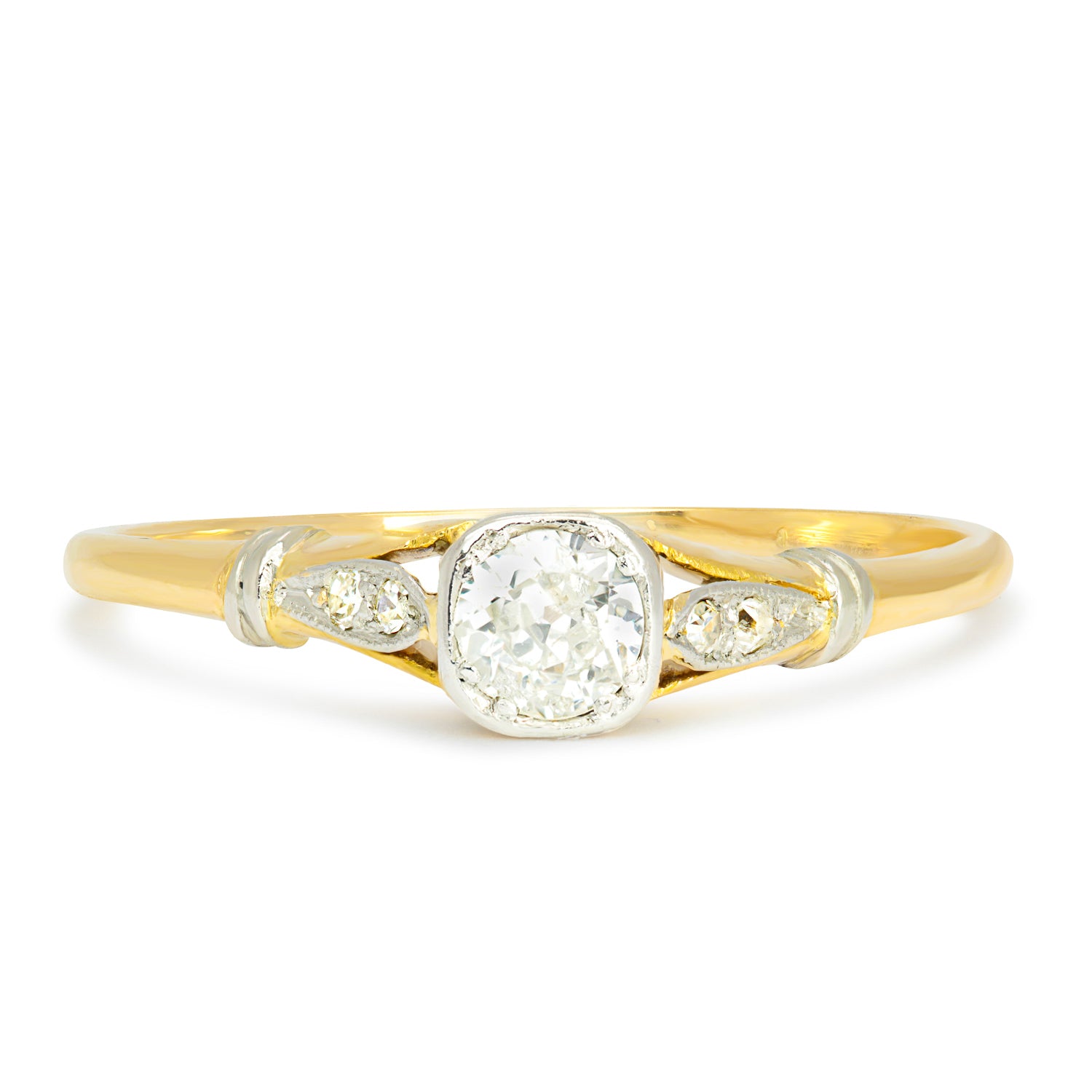 Fern antique early 20th century diamond engagement ring