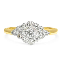 Florrie early 20th century diamond cluster engagement ring