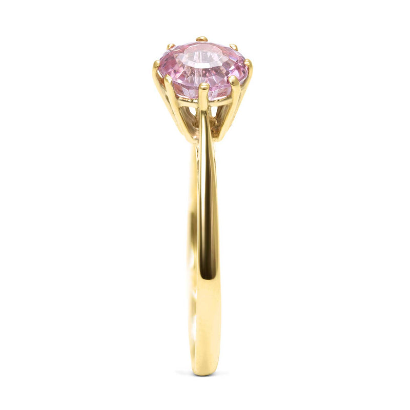 Georgia vintage pink tourmaline engagement ring side view 2