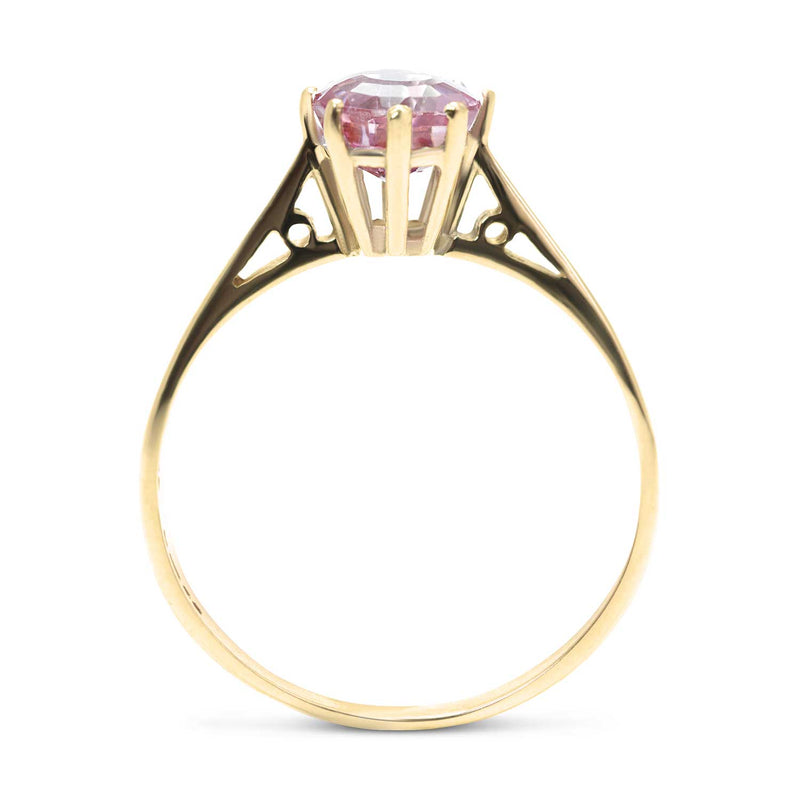 Georgia vintage pink tourmaline engagement ring side view