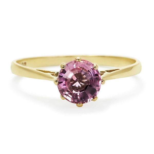 Georgia vintage pink tourmaline engagement ring