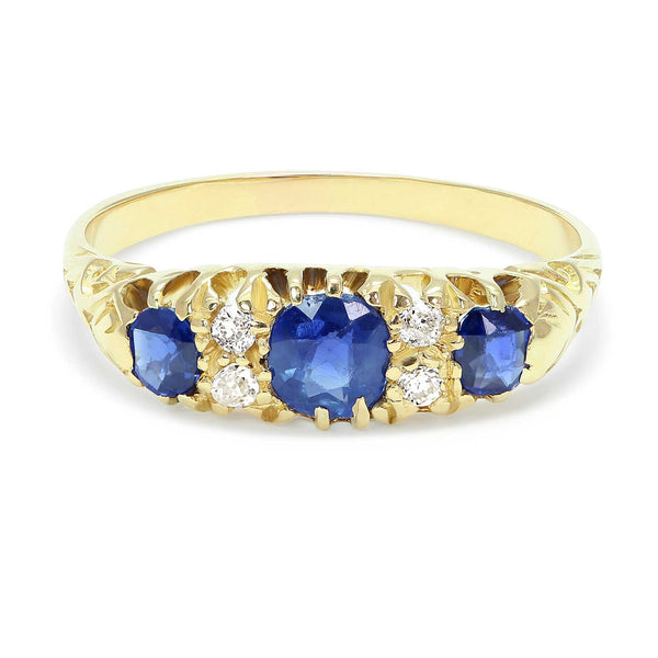 Grace Victorian sapphire and diamond engagement ring
