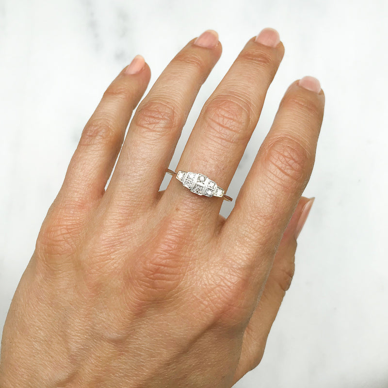Hattie Art Deco diamond engagement ring