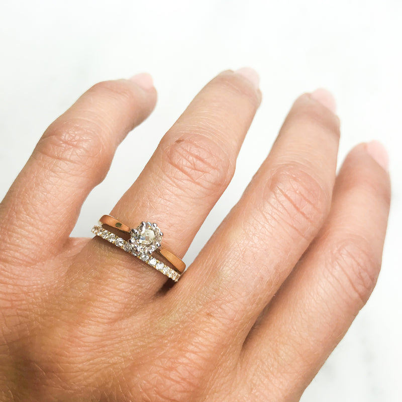 Adrienne old mine cut diamond engagement ring