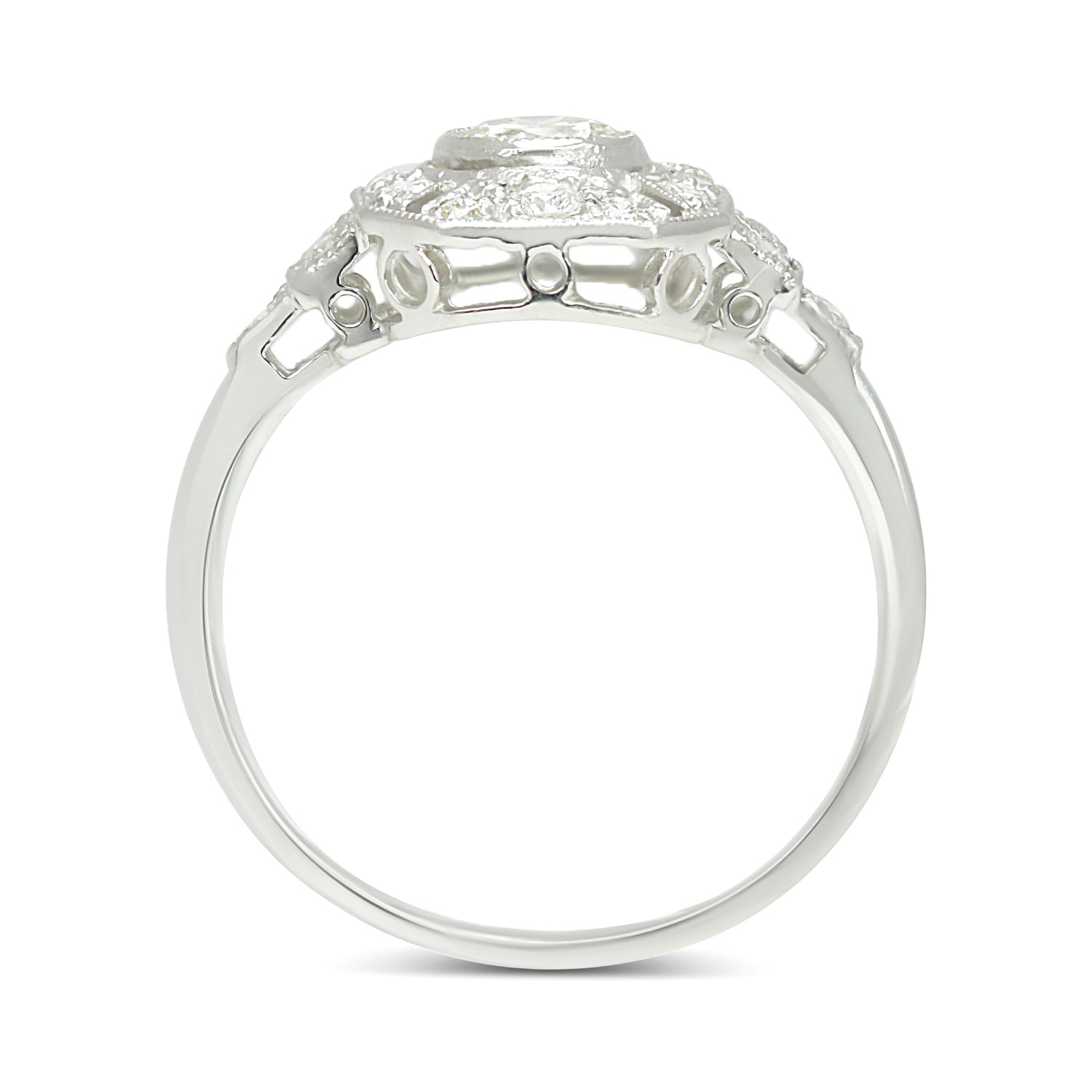 Jean vintage diamond plaque ring
