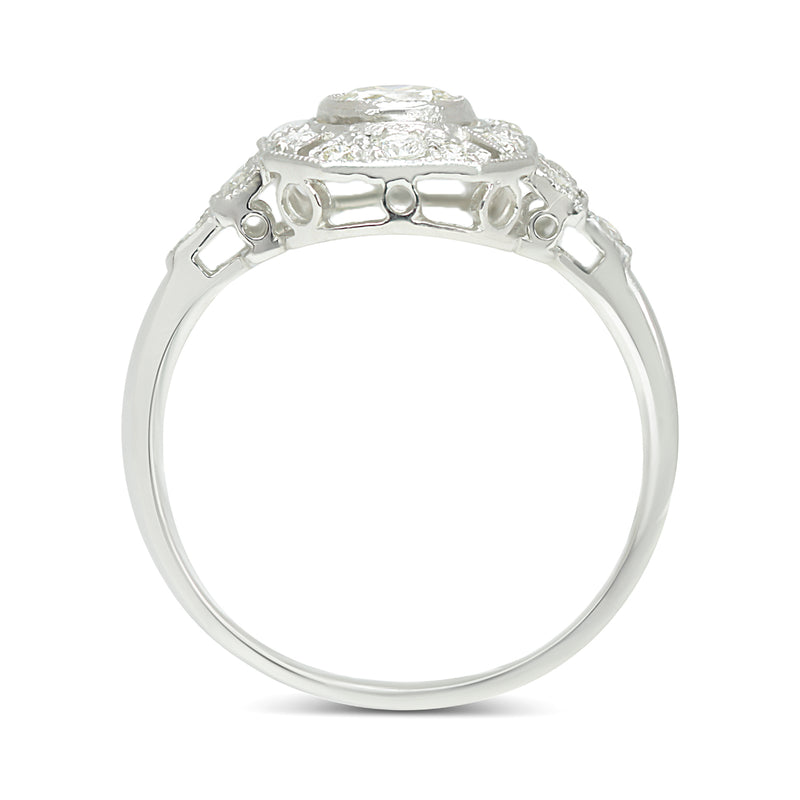 Jean Art Deco style diamond plaque engagement ring
