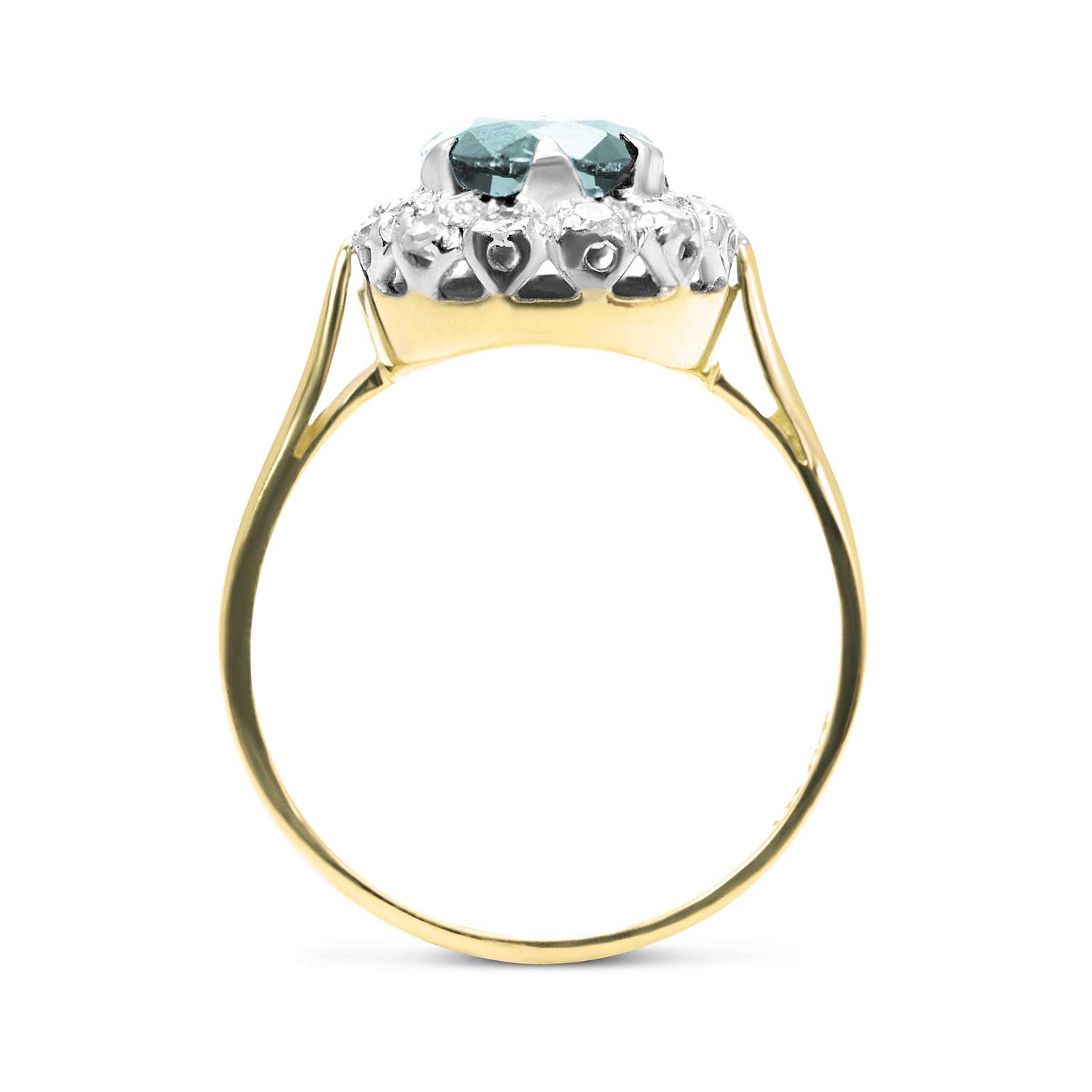 Josephine vintage style sapphire and diamond engagement ring side view