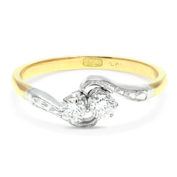 Lilian Art Deco crossover diamond engagement ring