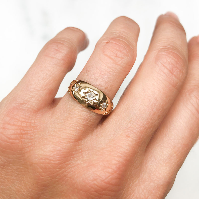 Minnie Edwardian diamond gypsy ring