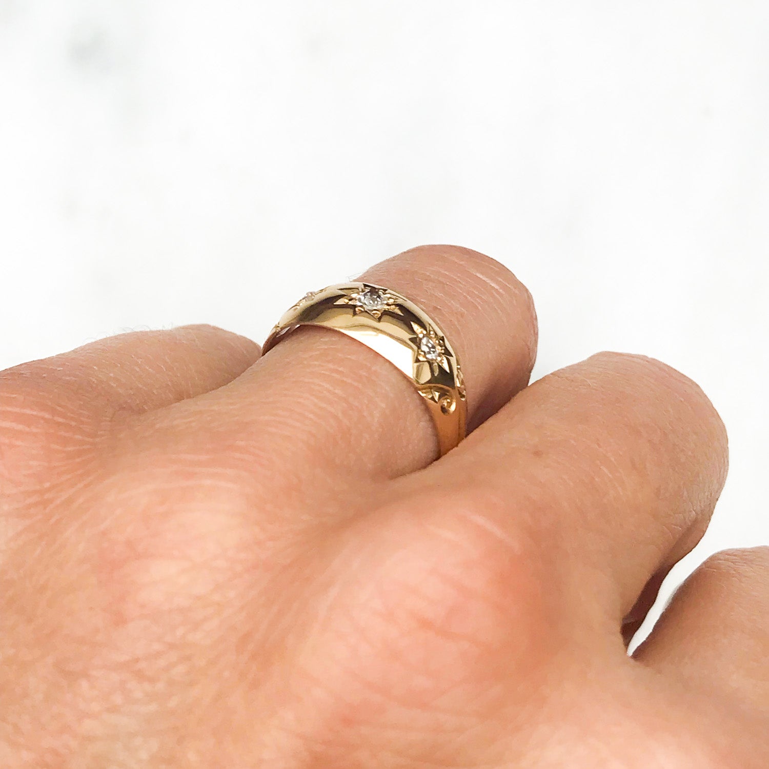 Minnie Edwardian diamond gypsy ring