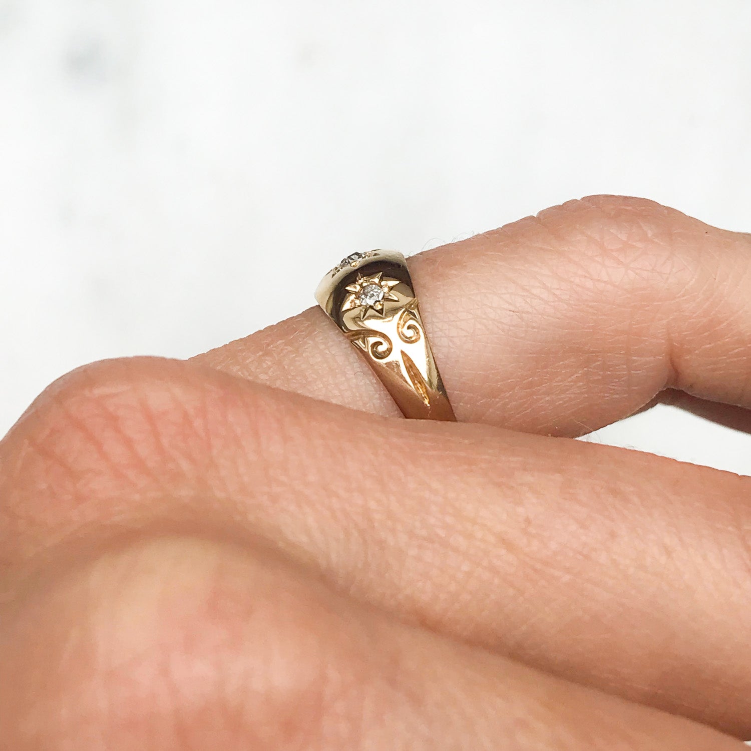 Minnie Edwardian diamond gypsy ring