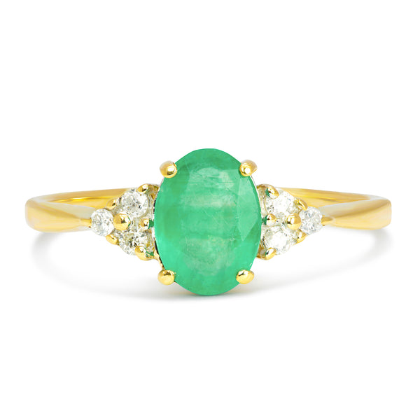 Olivia vintage style emerald and diamond ring