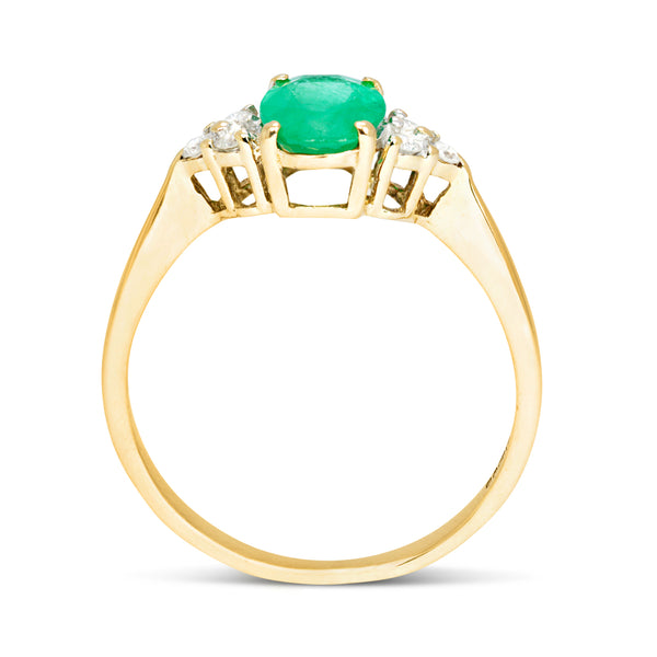 Olivia vintage style emerald and diamond ring