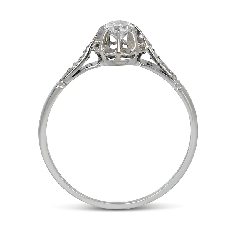Rose antique diamond engagement ring