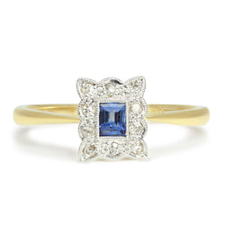 Seraphine antique Edwardian sapphire and diamond engagement ring