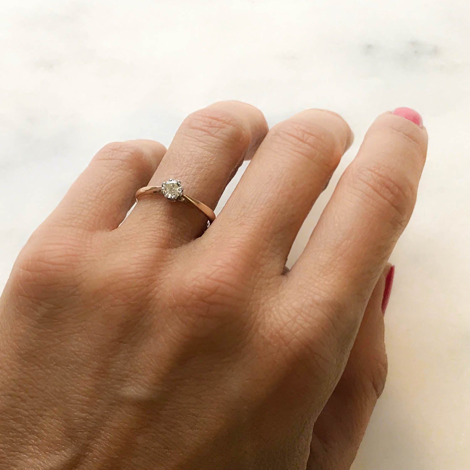 Alexandra vintage style diamond engagement ring