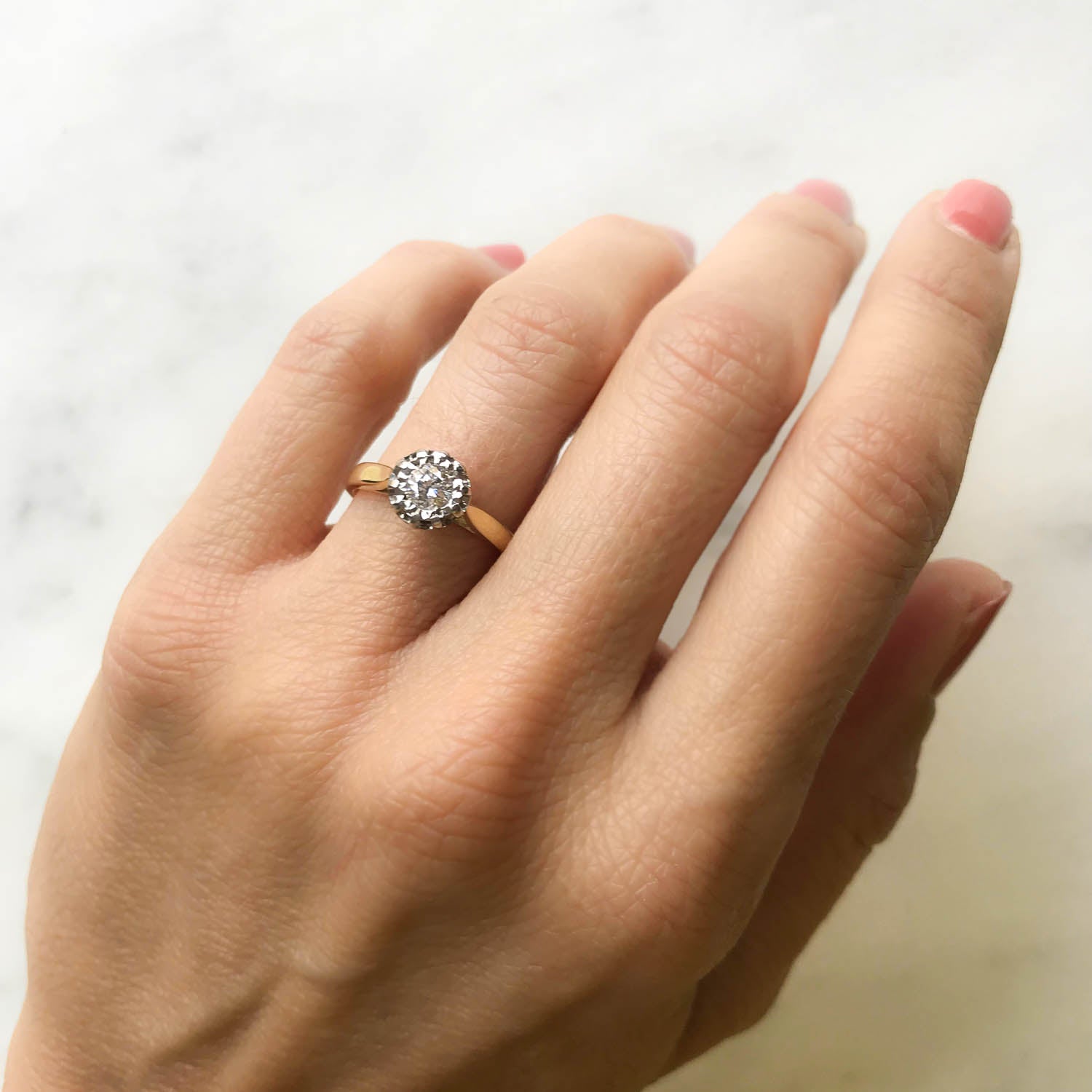 Betty vintage style diamond engagement ring