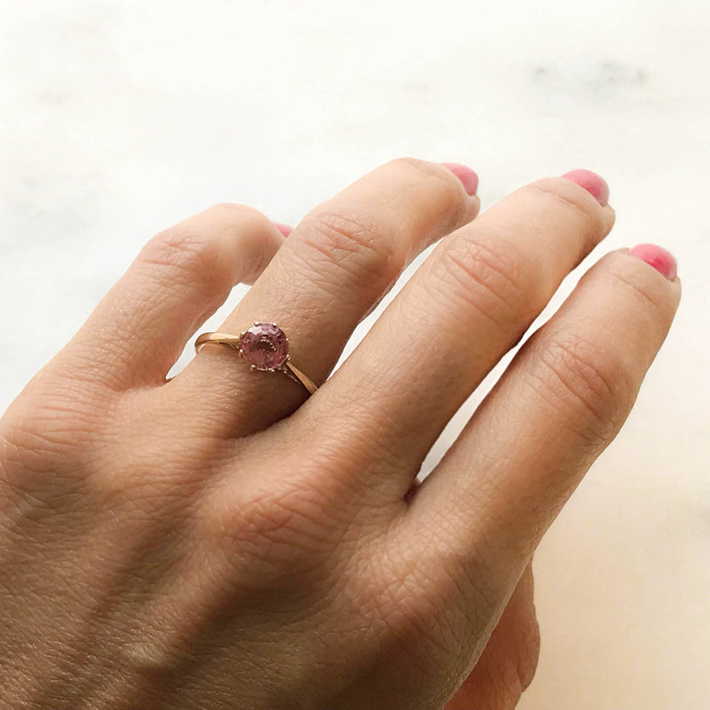 Georgia pink tourmaline vintage engagement ring