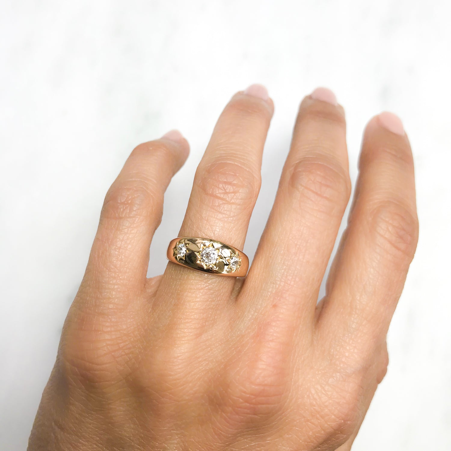 Annie diamond Victorian three stone ring