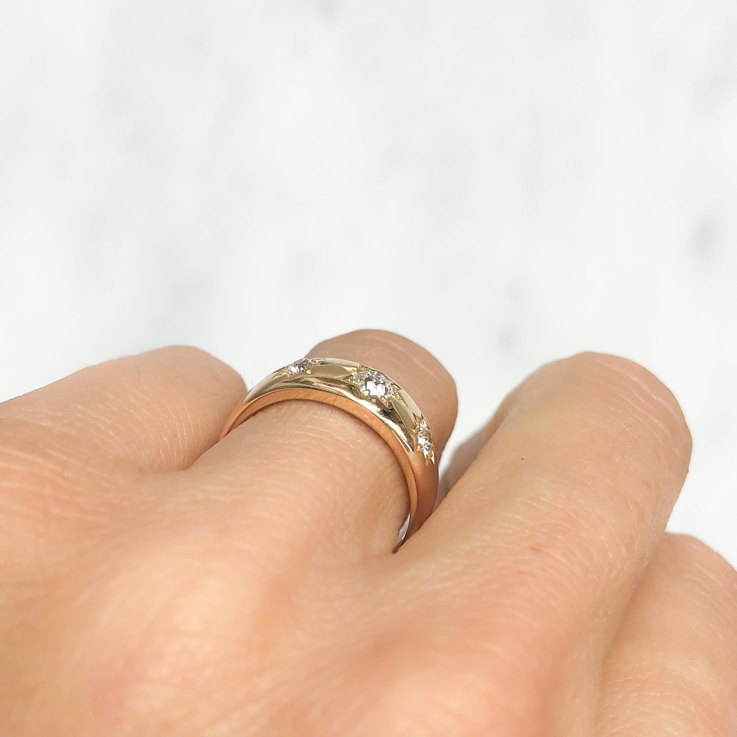 Annie diamond Victorian three stone ring