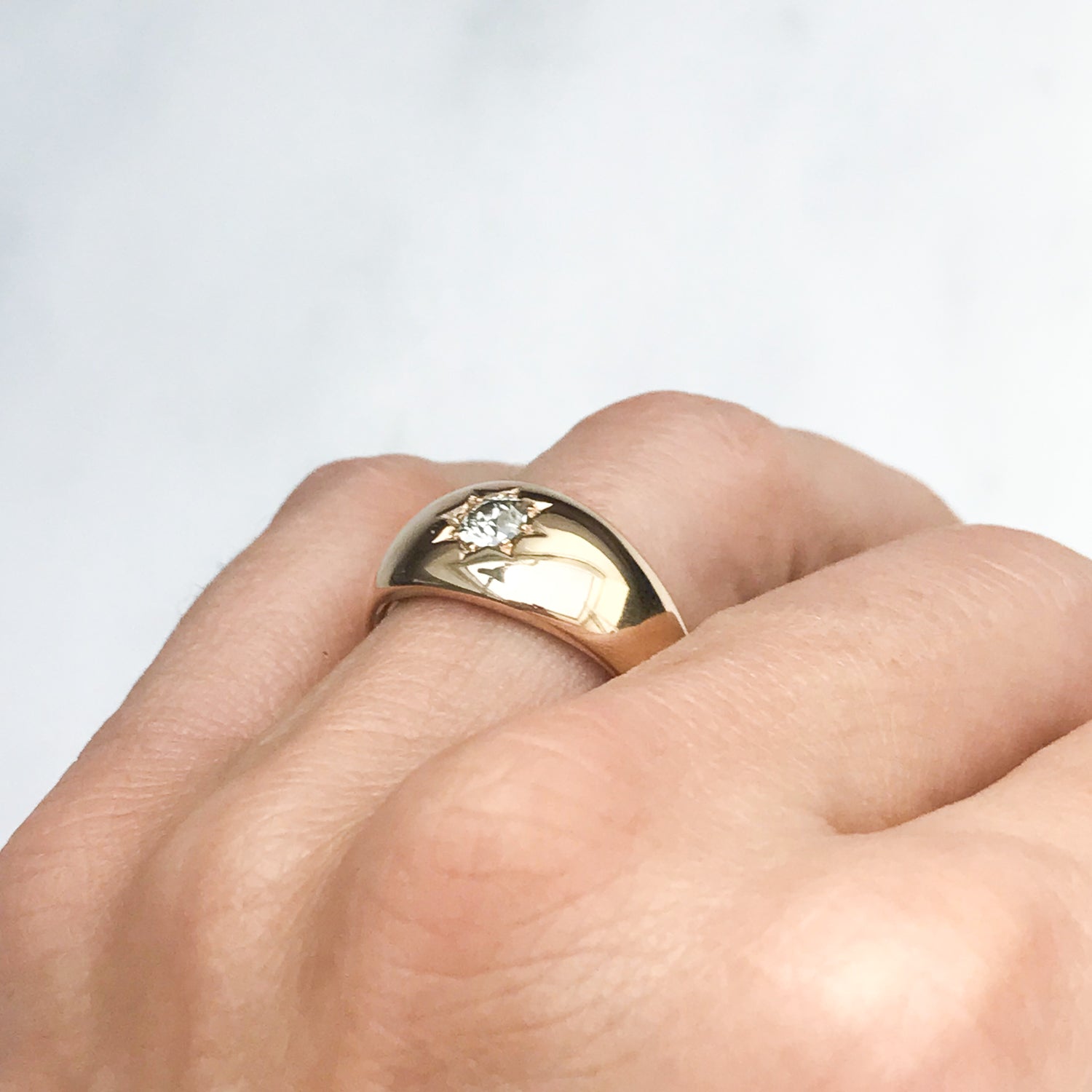 Ezra antique yellow gold & diamond gypsy ring